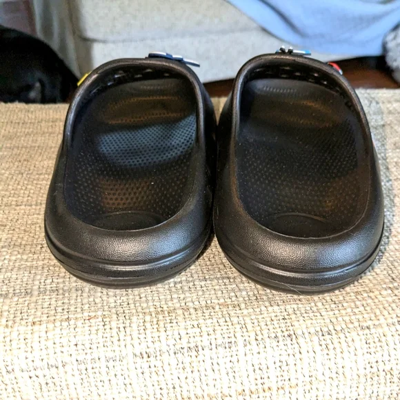 CERYTHRINA Black Slide Sandals Anti-Slip Pillow Slippers Ultra Light Space theme - Picture 4 of 7